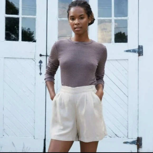 A New Day Stripes Long Sleeve Tee Top Size Medium - Picture 2 of 9